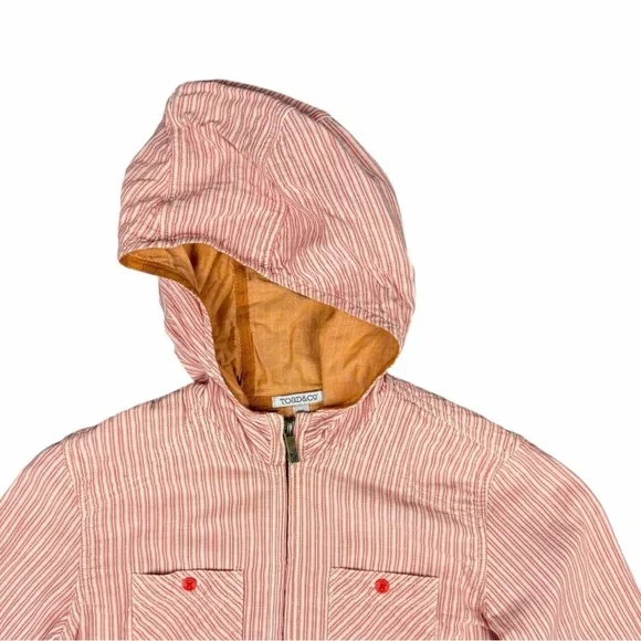 Toad & Co Utility Barn Full-Zip Hooded With Pockets Jacket In Brown/Orange Sz XS - Picture 4 of 11